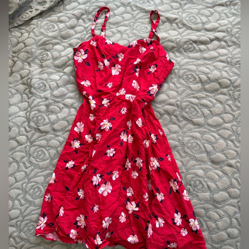 Old Navy Red Floral Mini Dress